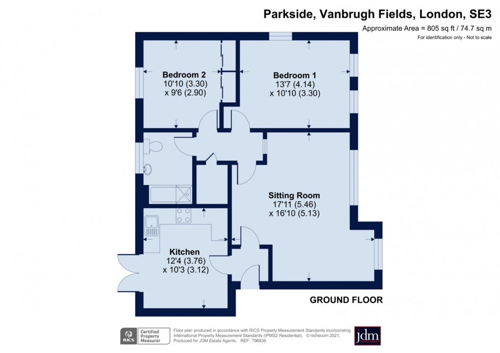 Floorplan for Greenwich, Vanbrugh Fields, London