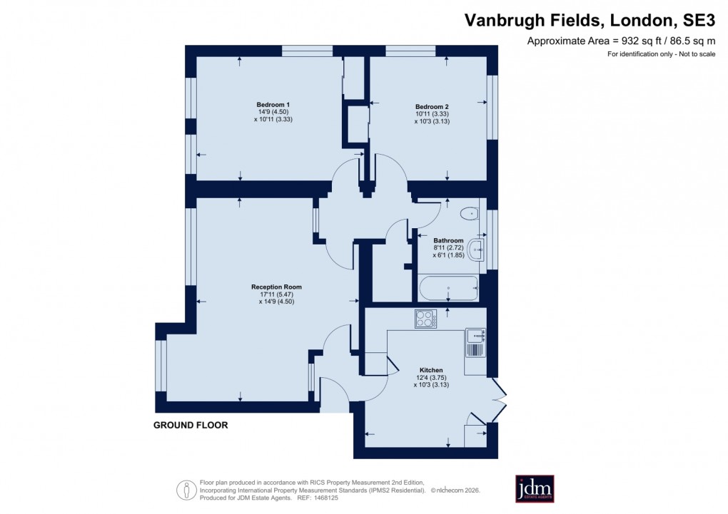 Floorplan for Vanbrugh Fields, London