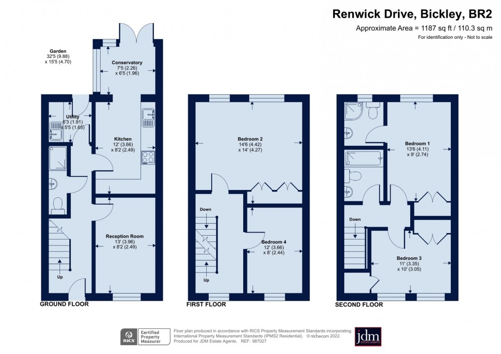 Floorplan for Renwick Drive, Bickley, Kent