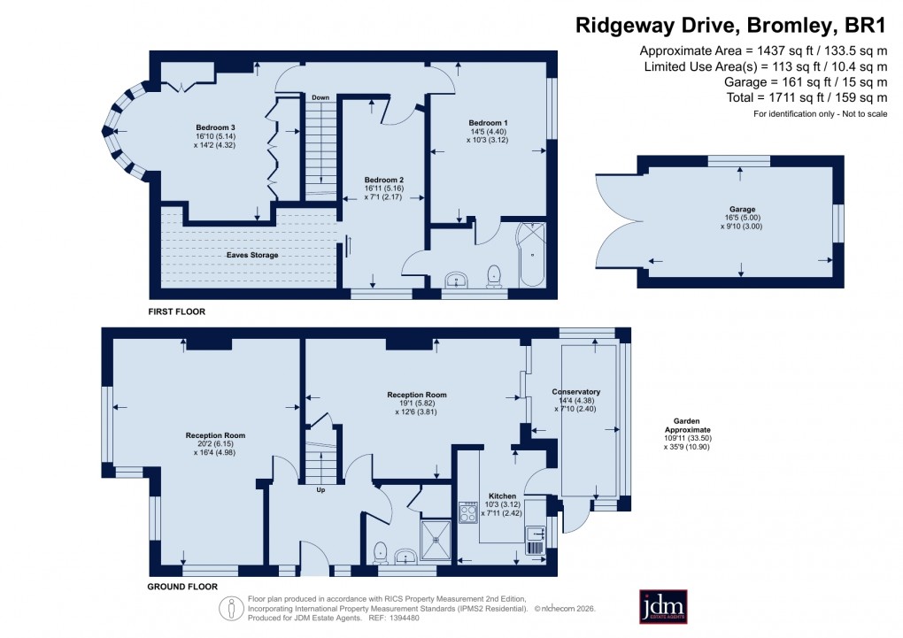Floorplan for Ridgeway Drive, Bromley