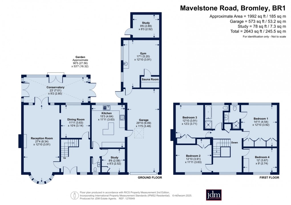 Floorplan for Bickley, Kent