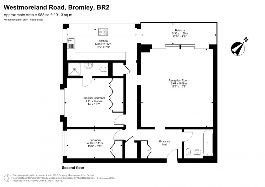 Floorplan for Florida Court, Westmoreland Road, Bromley