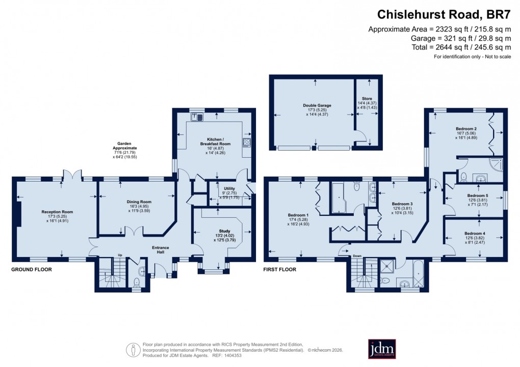 Floorplan for Chislehurst Road, Chislehurst, Kent