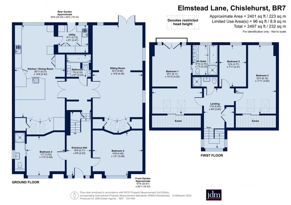 Floorplan for Elmstead Lane, Chislehurst, Kent