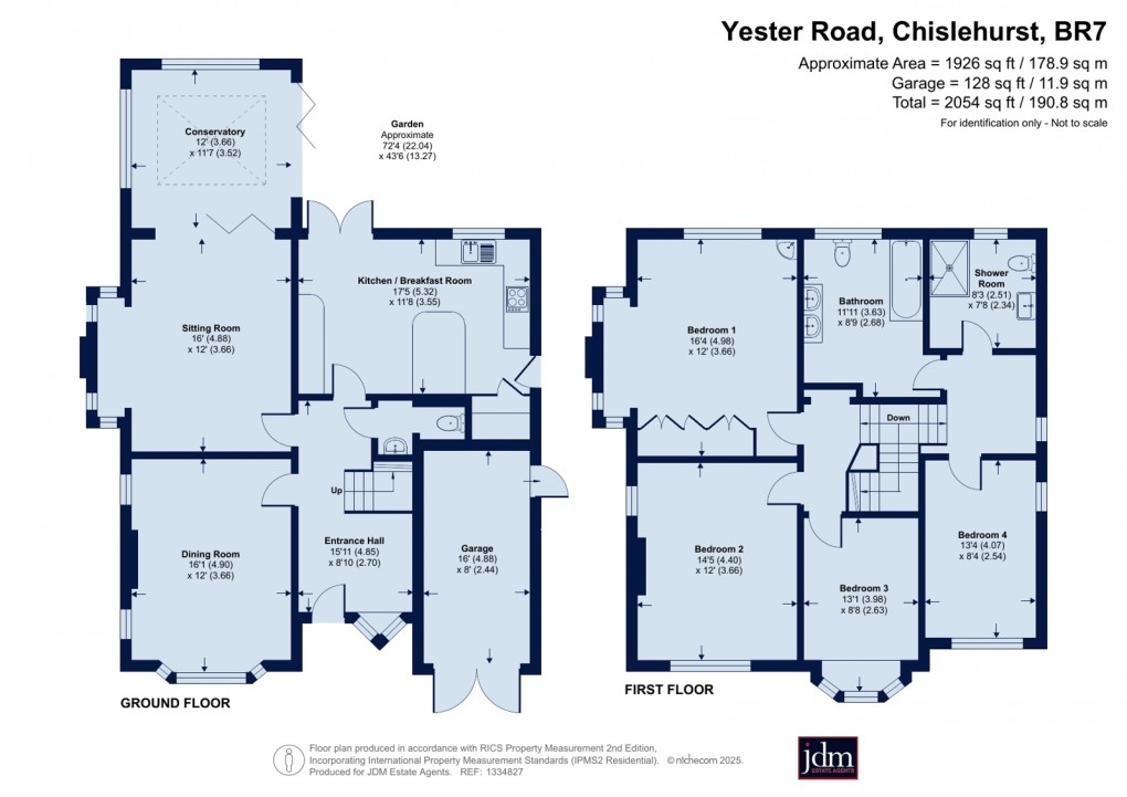 Floorplan for Yester Road, Chislehurst, Kent