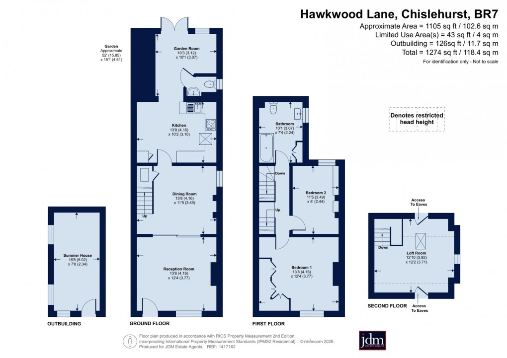 Floorplan for Hawkwood Lane, Chislehurst, Kent