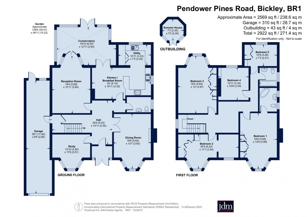 Floorplan for Pines Road, Bickley, Kent