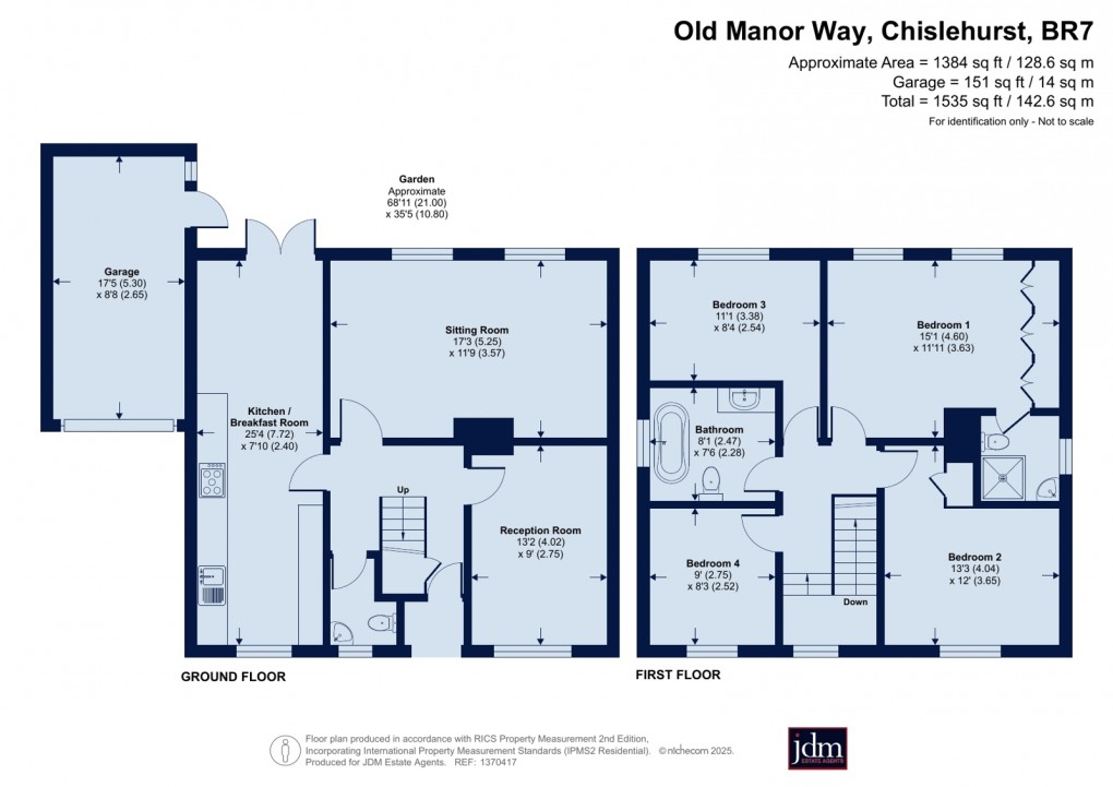 Floorplan for Old Manor Way, Chislehurst, Kent
