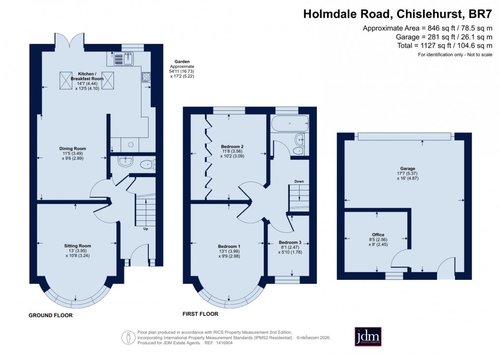 Floorplan for Holmdale Road, Chislehurst, Kent