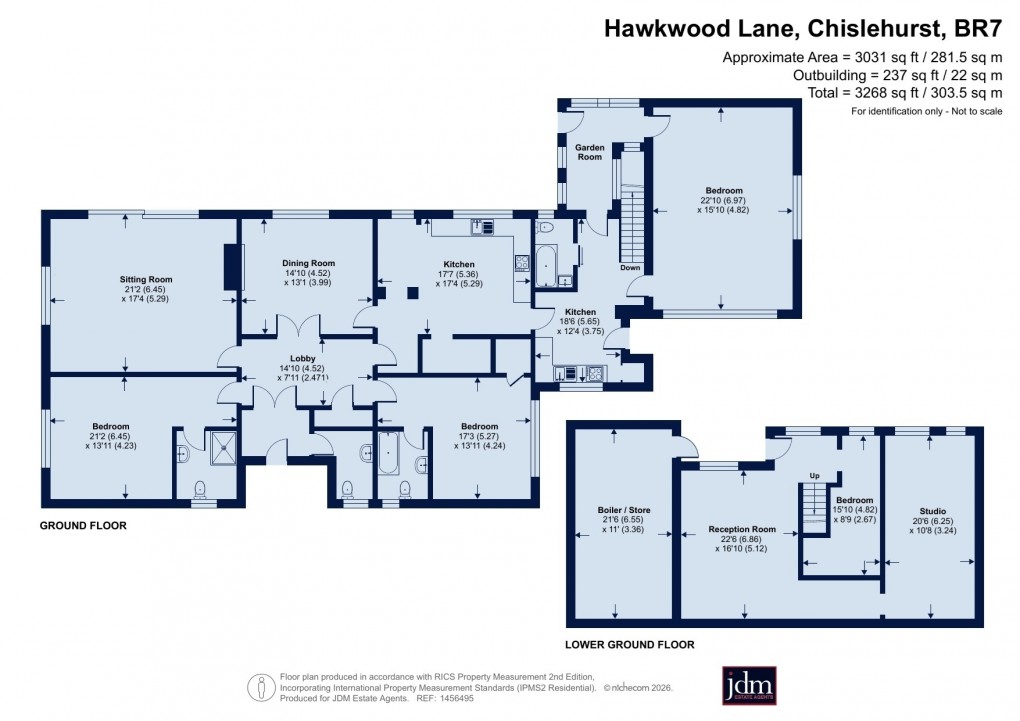 Floorplan for Hawkwood Lane, Chislehurst, Kent