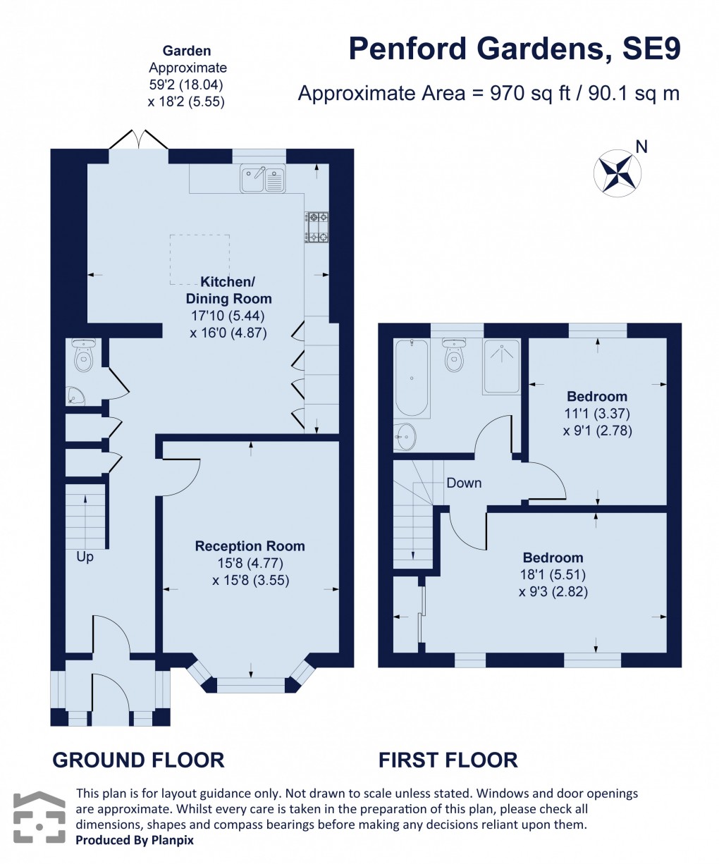 Floorplan for Penford Gardens, Eltham, London