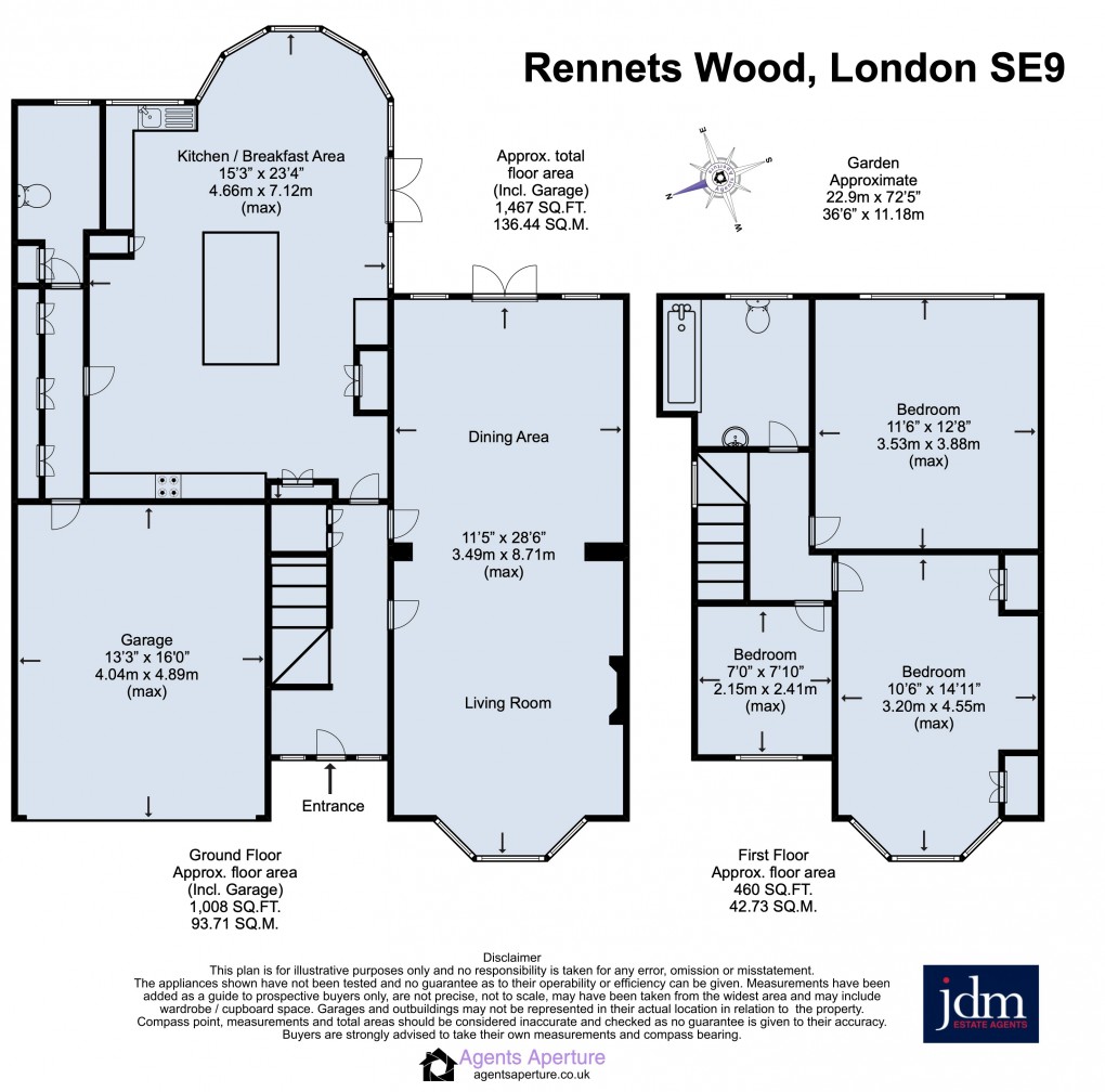 Floorplan for Rennets Wood Road, Eltham, London