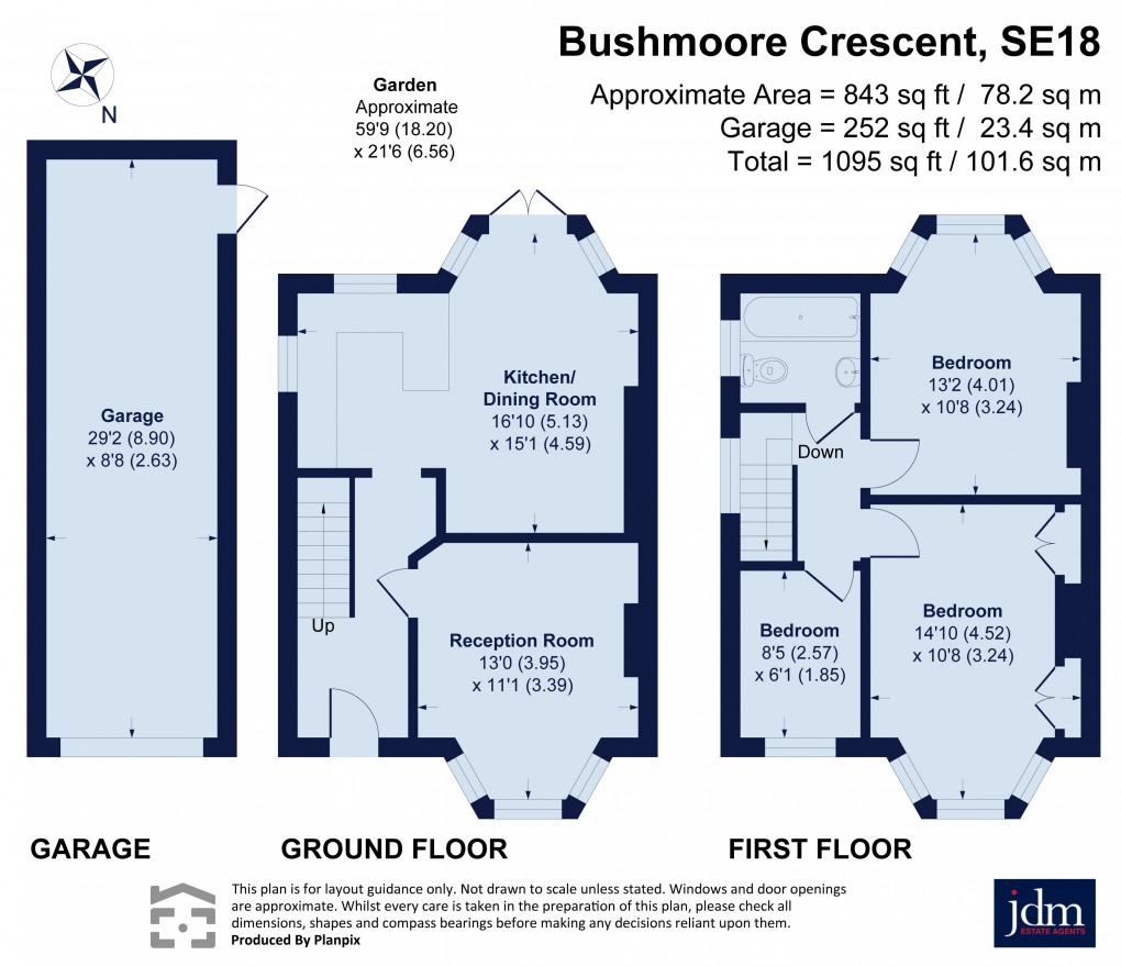 Floorplan for Bushmoor Crescent, Shooters Hill, London