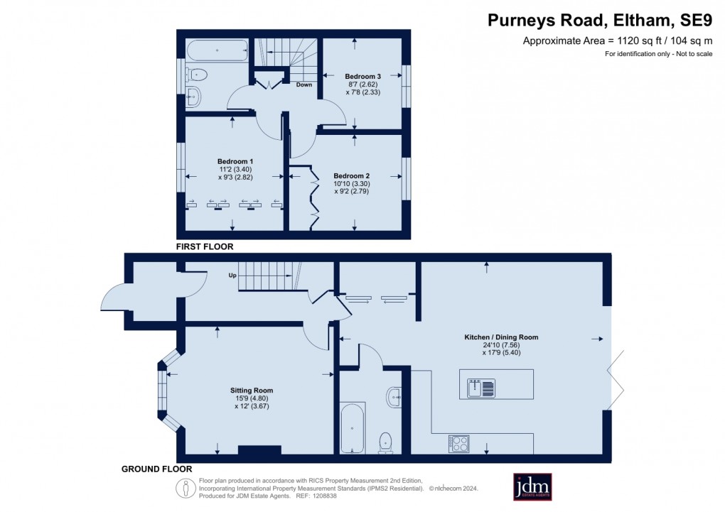Floorplan for Purneys Road, Eltham, London