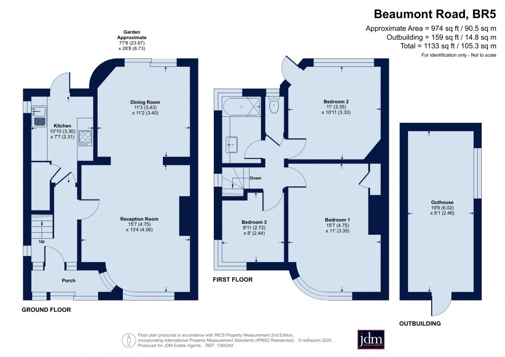 Floorplan for Beaumont Road, Petts Wood, Kent