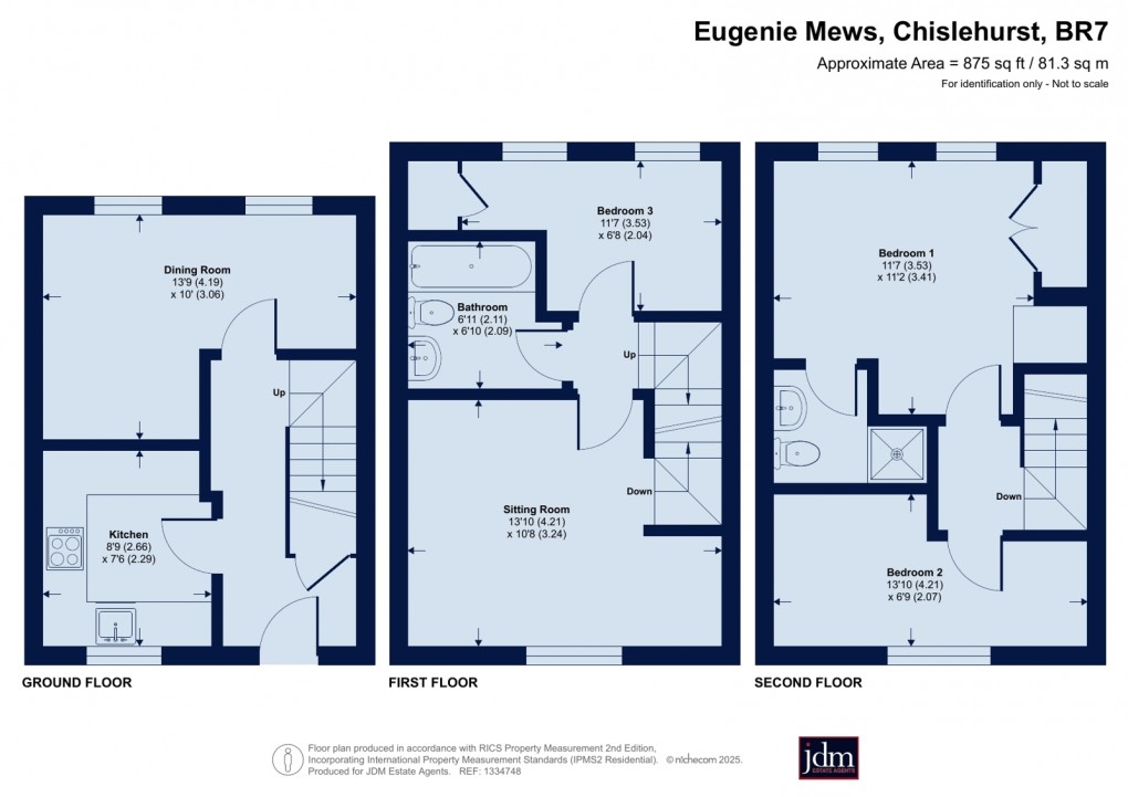 Floorplan for Eugenie Mews, Chislehurst, Kent