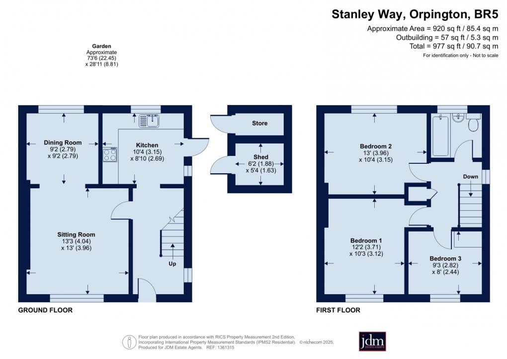 Floorplan for Stanley Way, Orpington