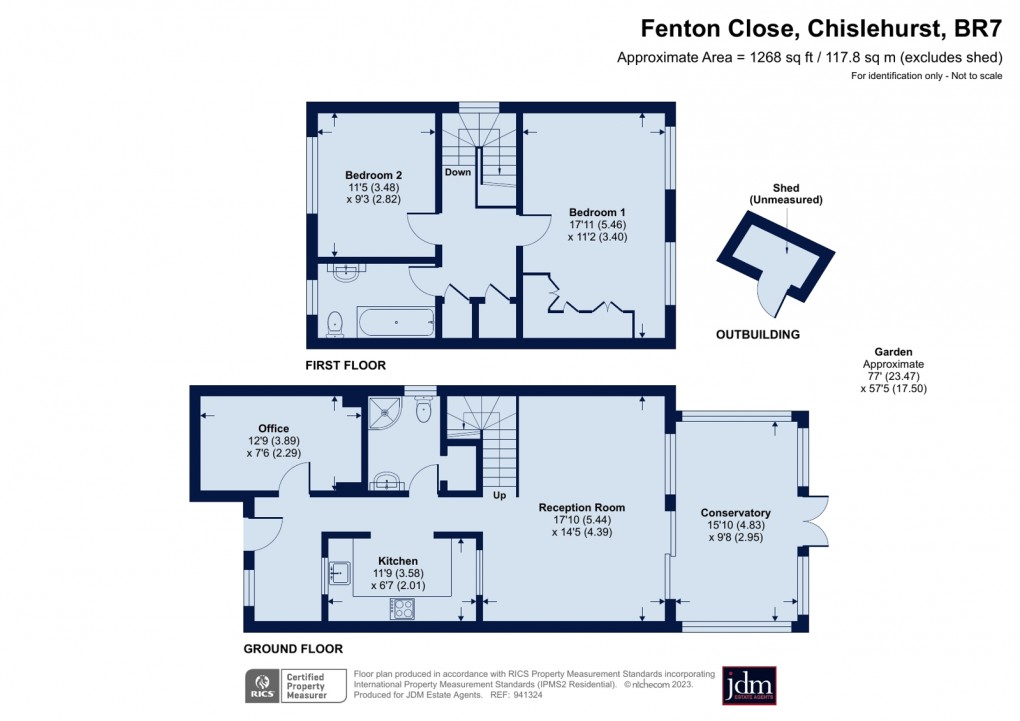 Floorplan for Fenton Close, Chislehurst, Kent