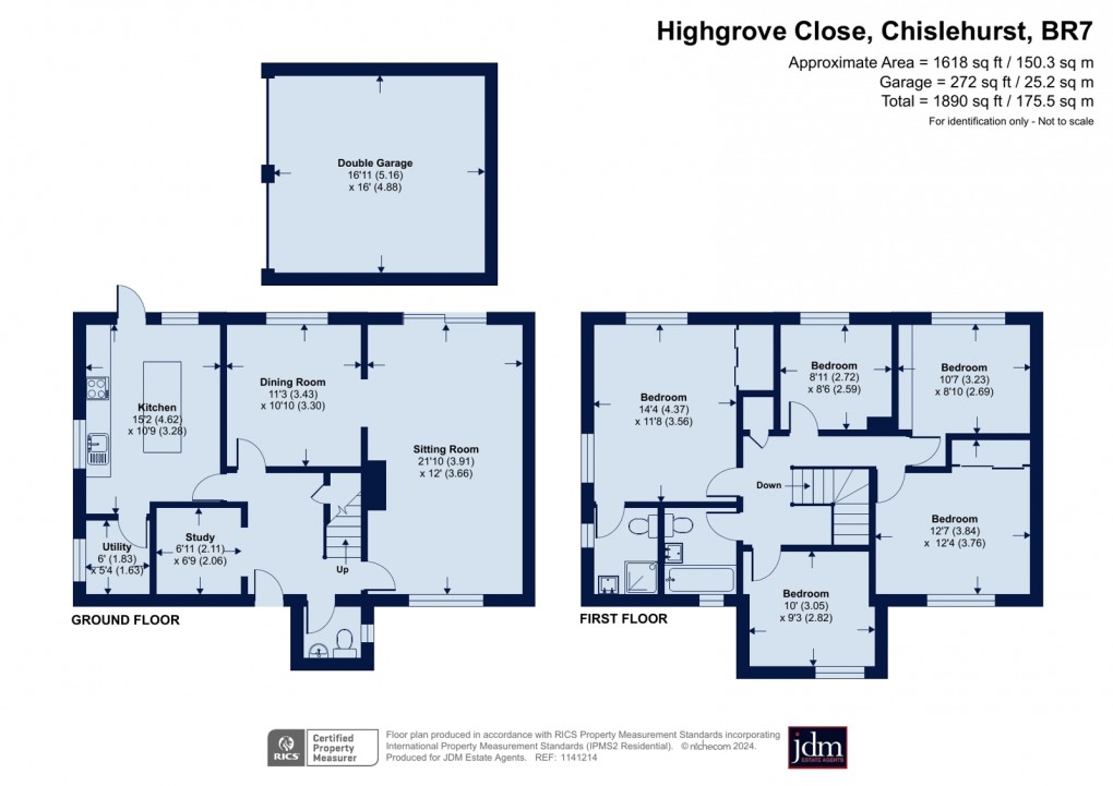 Floorplan for Highgrove Close, Chislehurst
