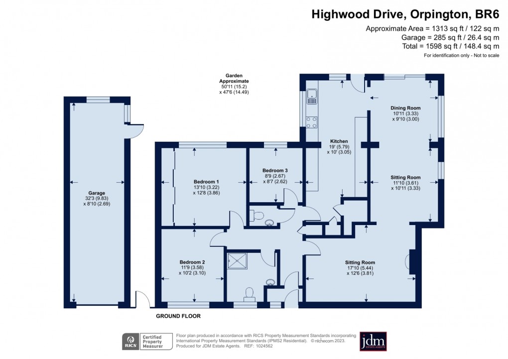 Floorplan for Highwood Drive, Orpington, Kent