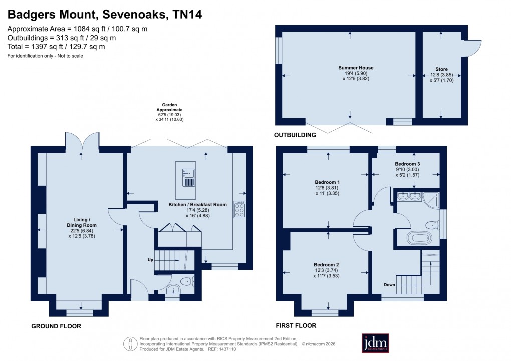 Floorplan for Badgers Mount, Sevenoaks, Kent
