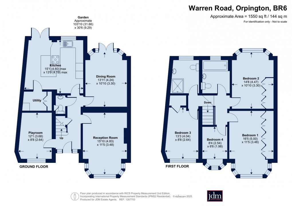 Floorplan for Warren Road, Orpington, Kent
