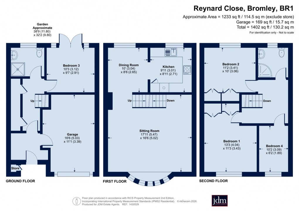 Floorplan for Reynard Close, Bromley, Kent