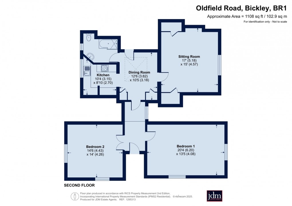 Floorplan for Oldfield Road, Bickley, Kent