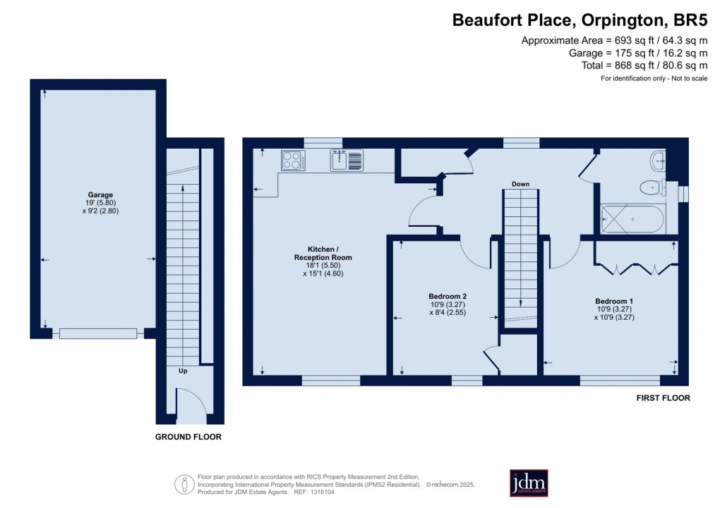 Floorplan for Beaufort Place, Orpington