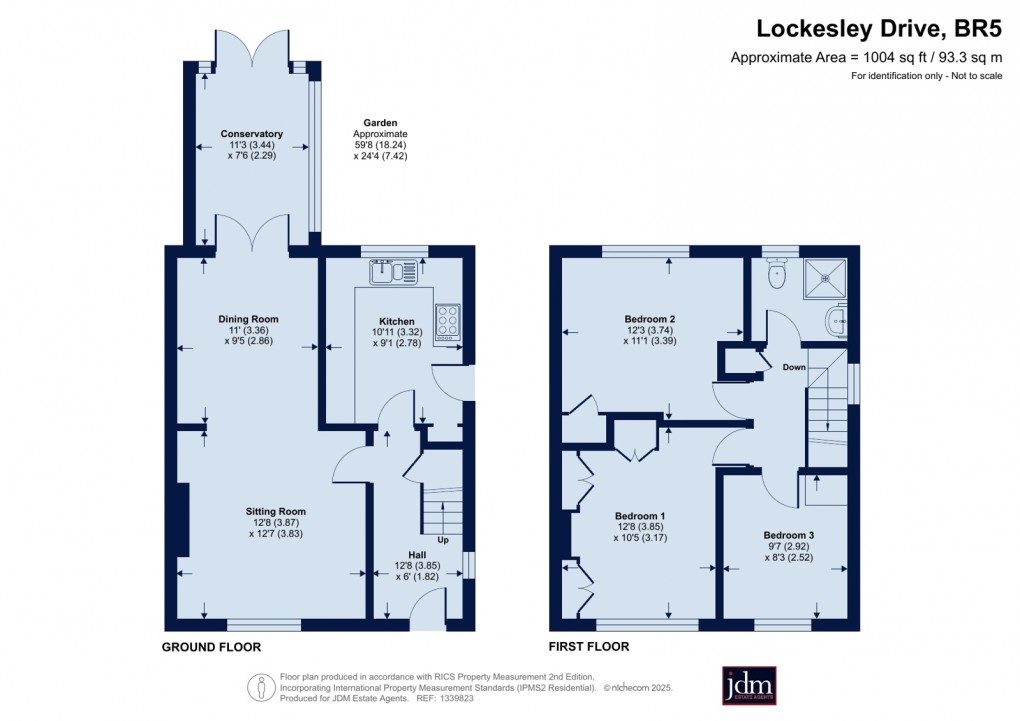 Floorplan for Lockesley Drive, Orpington, Kent
