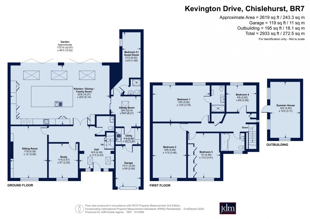 Floorplan for Kevington Drive, Chislehurst, Kent