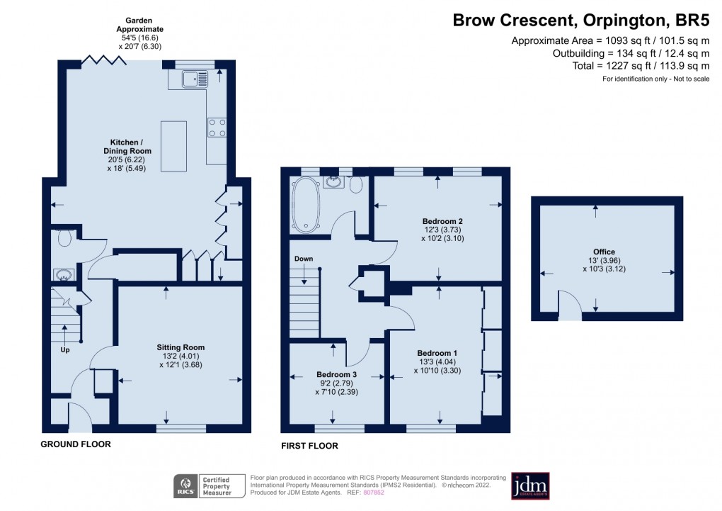 Floorplan for Brow Crescent, Orpington