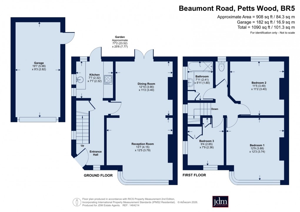 Floorplan for Beaumont Road, Petts Wood, Kent