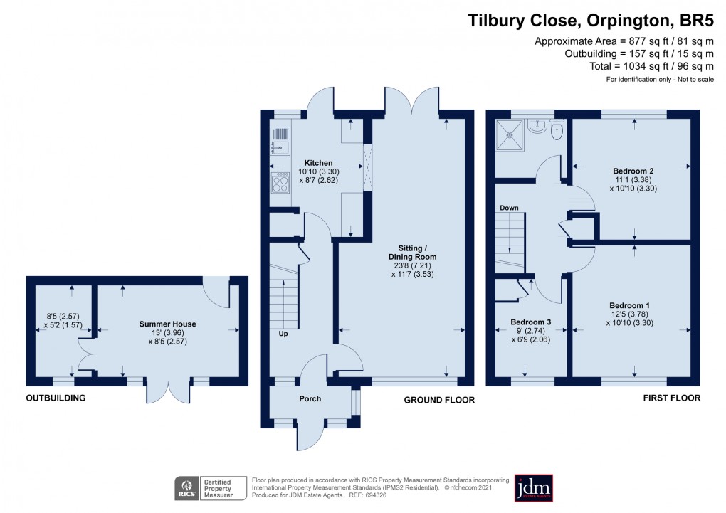 Floorplan for Tilbury Close, Orpington